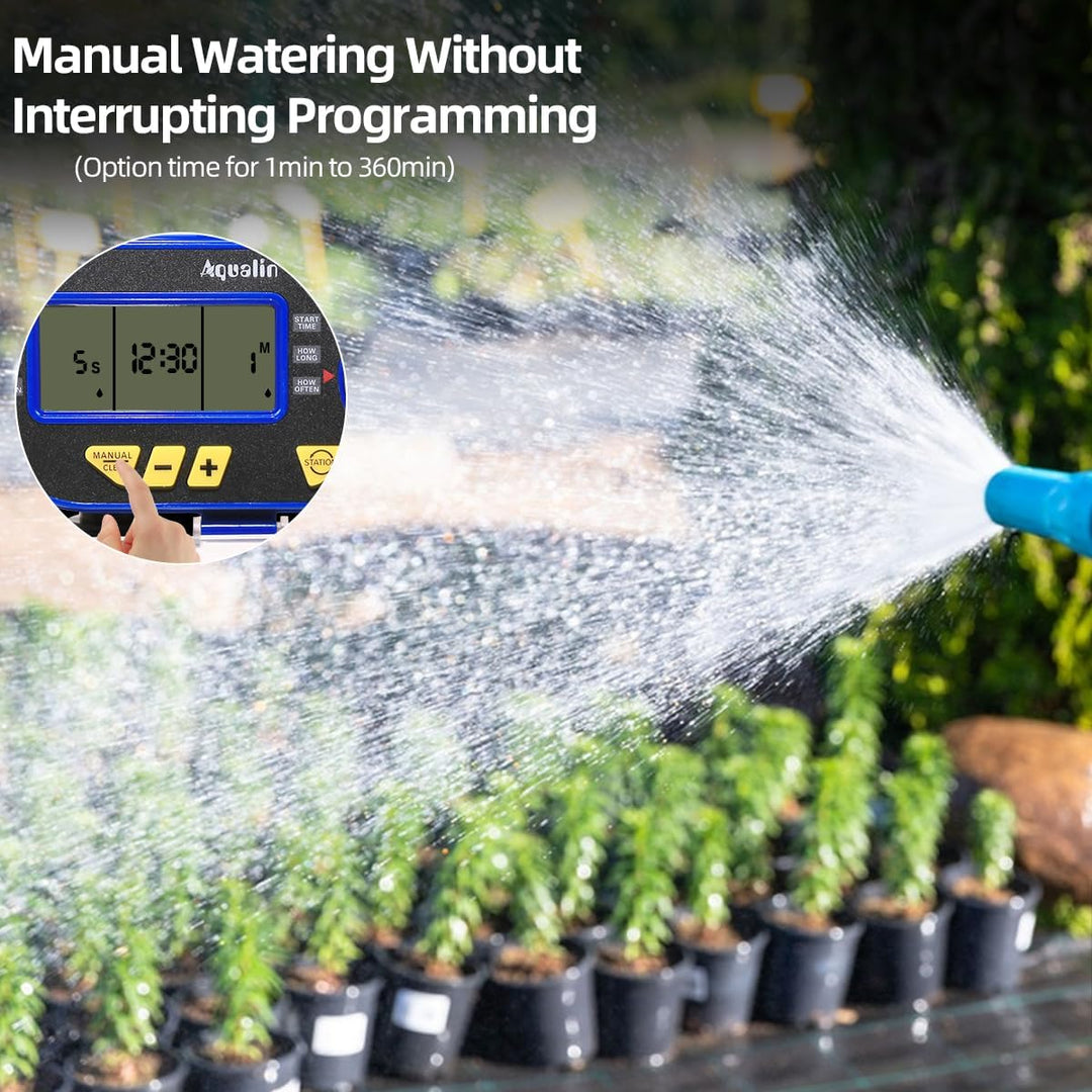 Garten Bewässerungscomputer Wasser Zeitschaltuhr Automatische Bewässerungsuhr mit Zwei Auslässen Was