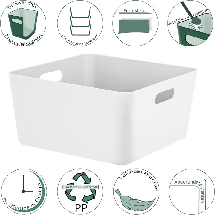 #11 2x Ordnungsbox - 15 cm hoch - Anthrazit - 30 x 30 cm - Ordnungskorb - Regalorganizer Wandregal B