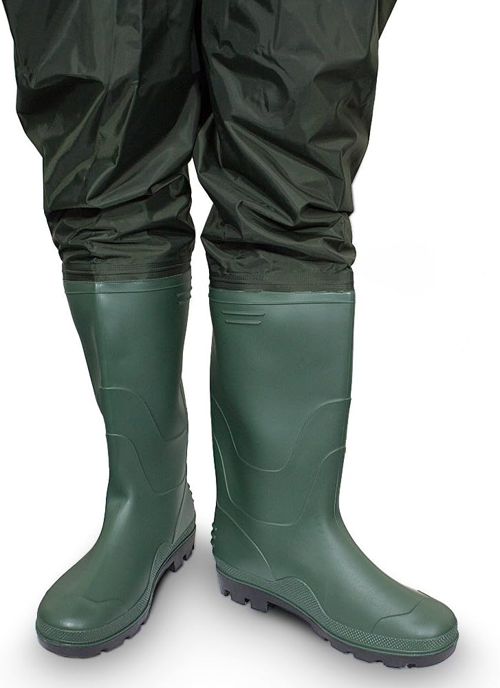 MS-Point Wathose Anglerhose Watstiefel Watt Fisch Teich Gummi PVC Nylon Gr. 46