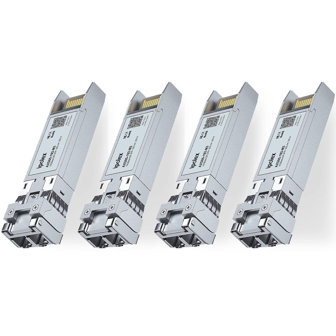 ipolex 4PCS 10Gb/s SFP+ SR Multimode-LC-Transceiver (MMF, 850-nm, 300m) | 10GBase-SR SFP+-Modul, kom