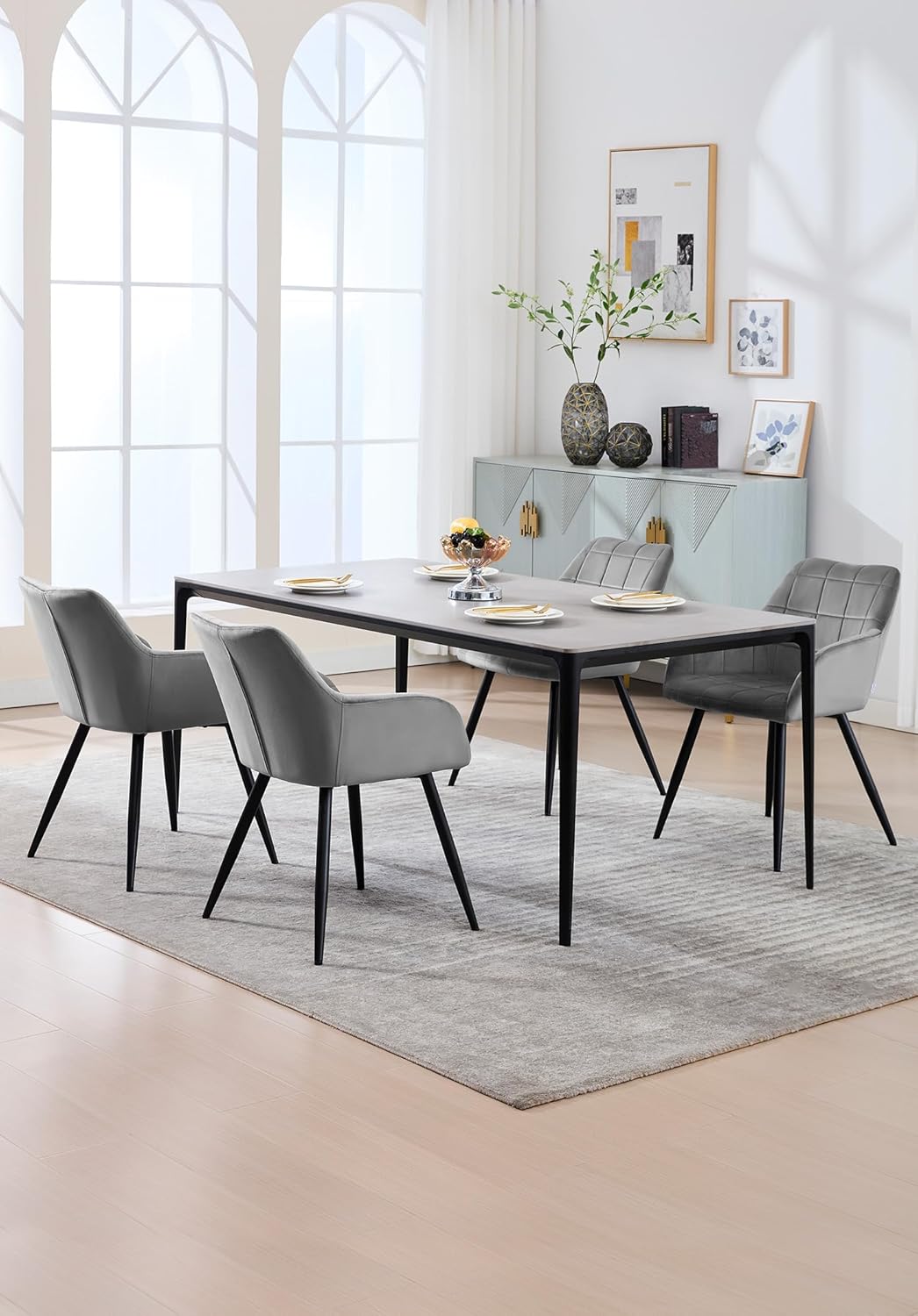 WOLTU Esszimmerstühle 4er Set Esszimmerstuhl Küchenstuhl Polsterstuhl Design Stuhl mit Armlehnen, mi