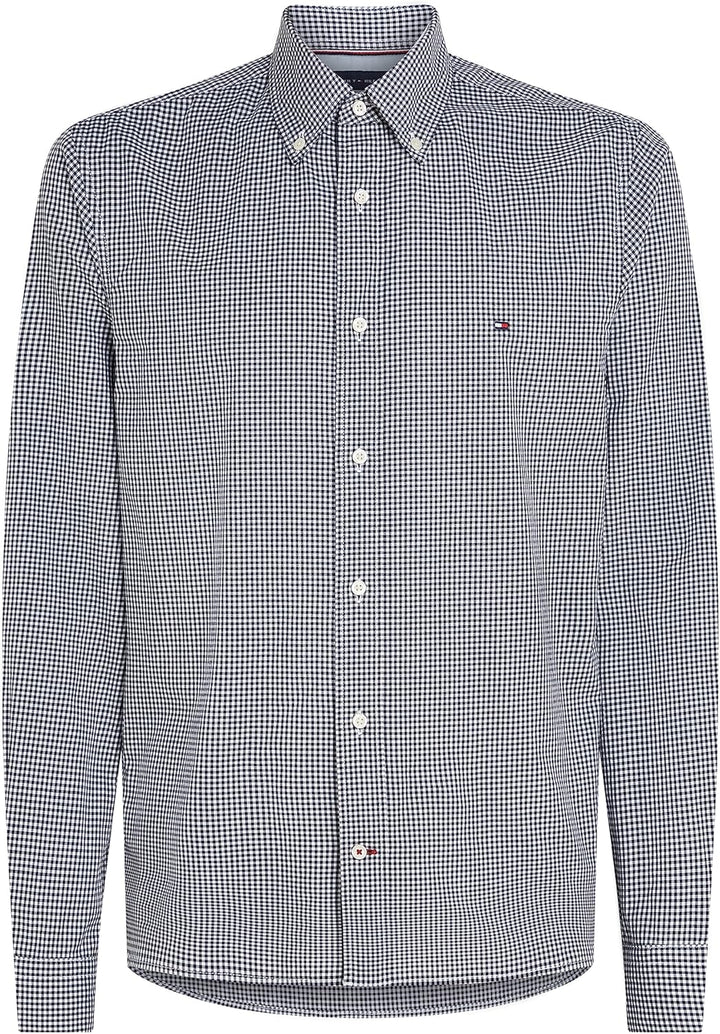 Tommy Hilfiger Herren Flex Poplin Rf Shirt Freizeithemden M Blau (Desert Sky / Optic White), M Blau