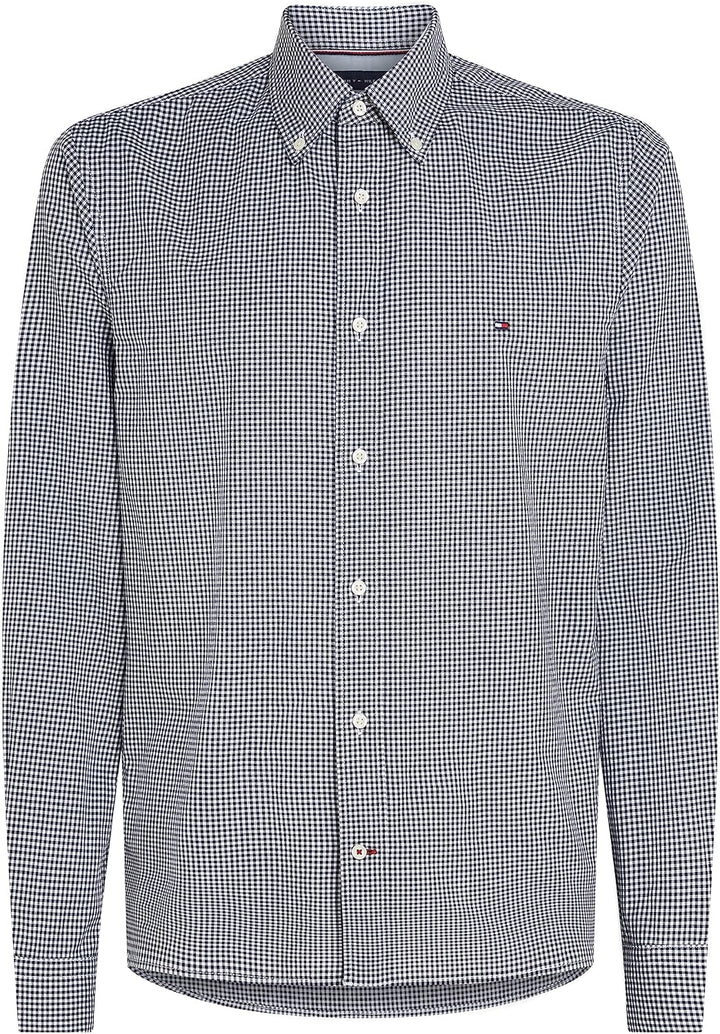 Tommy Hilfiger Herren Flex Poplin Rf Shirt Freizeithemden M Blau (Desert Sky / Optic White), M Blau