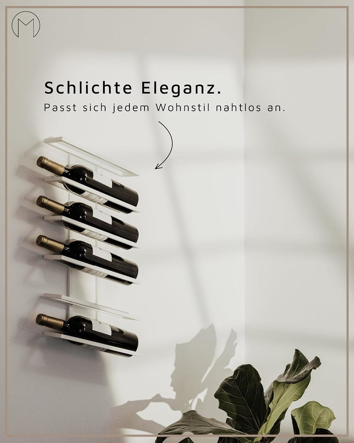 Metallbude Weinregal VINIA - Schwarz - Minimalistisches Weinregal aus Metall mit Wandmontage - 6 Fla