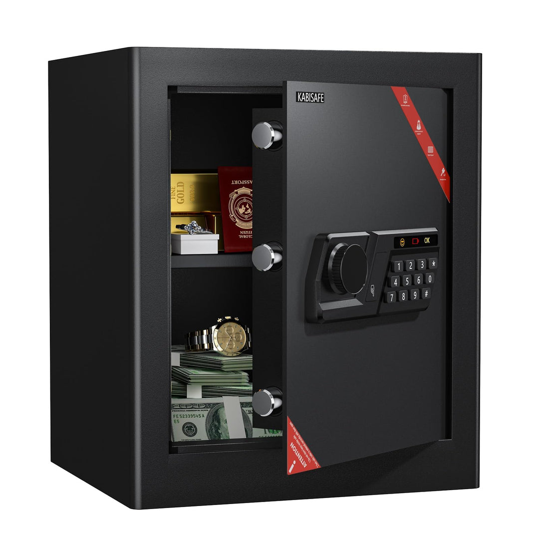 45L Tresor, Grosser Möbeltresor Safe mit Zahlenschloss &amp; Schlüssel, Geldtresor Wandtresor für Gold D
