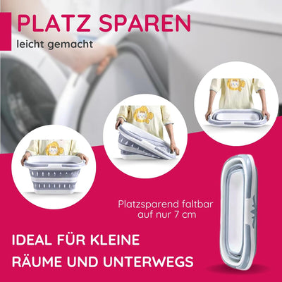 Suleno® Faltbarer Korb mit Griff 28L - Wäschekorb faltbar - Platzsparender Aufbewahrungsbehälter - E
