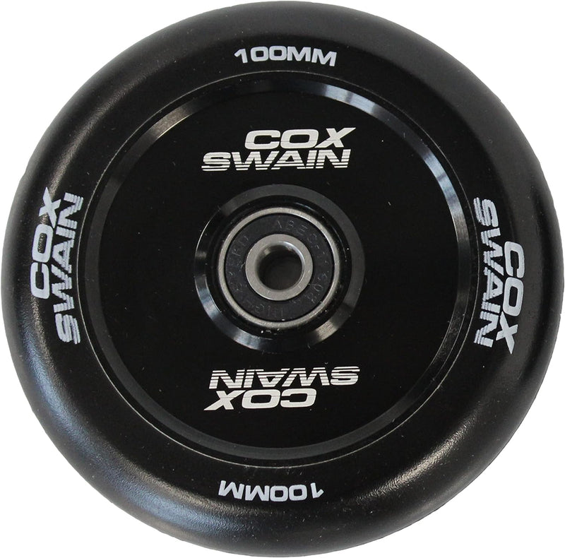 Cox Swain 2 STK. X-385 High End 100mm Stunt Scooter Rollen Alu Core - ABEC 11 Lager, Black/Black Hol