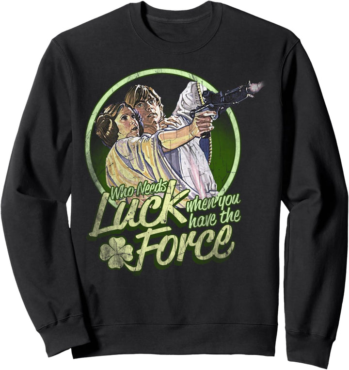 Star Wars St. Patrick's Day Luke & Leia Wer braucht Glück Sweatshirt