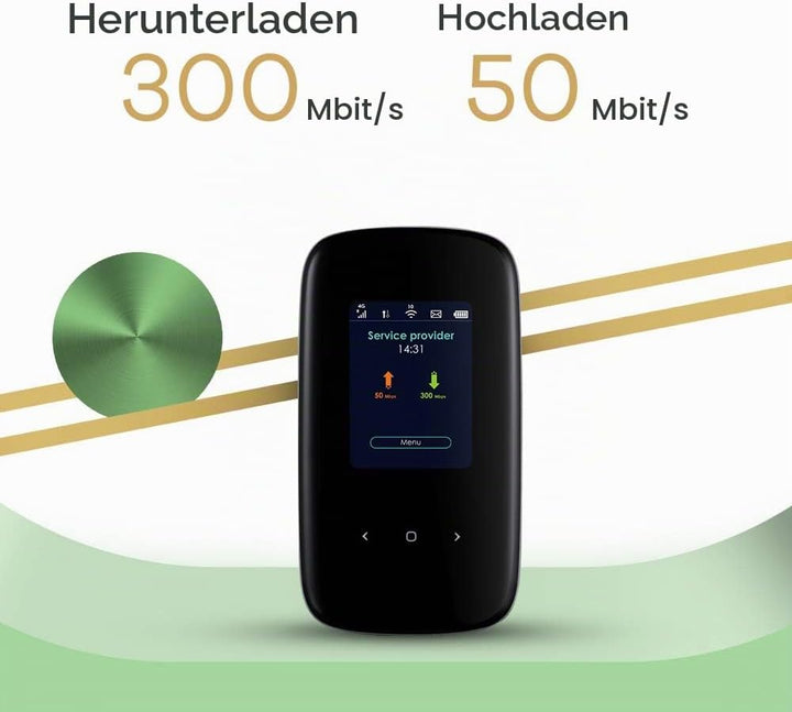 Zyxel 4G LTE-A Mobile WiFi Hotspot, Download-Geschwindigkeit bis zu 300 Mbit/s, Dual-Band WLAN für b