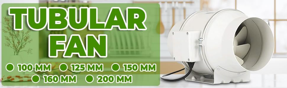 Rohrventilator Lüfter Badlüfter 100 mm - 2-stufig mit Schalter, Kugellager, Fuss & Kabel - IP44 Schu