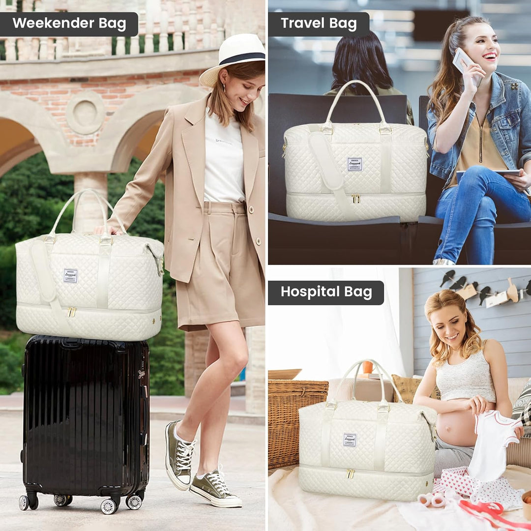 LOVEVOOK Sporttasche Damen Reisetasche Gross Weekender Travel Duffle Bag mit Kulturbeutel Handgepäck