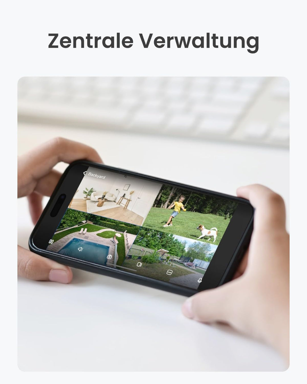 Reolink 2K Überwachungskamera Aussen Set WLAN mit Solar-/Akkubetrieb, Lokale Speicherung, 360° Schwe