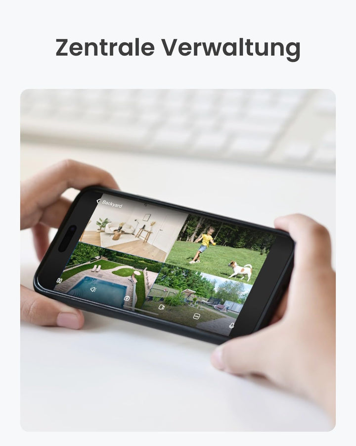 Reolink 2K Überwachungskamera Aussen Set WLAN mit Solar-/Akkubetrieb, Lokale Speicherung, 360° Schwe
