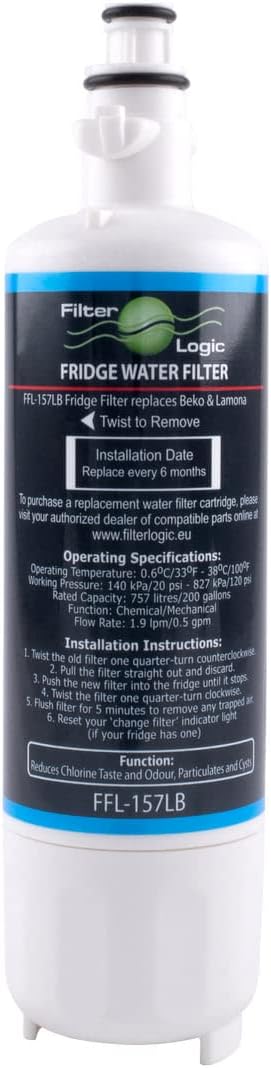 FilterLogic FFL-157LB | Interner Wasserfilter ersetzt 4874960100 kompatibel mit Beko, Grundig, Elekt