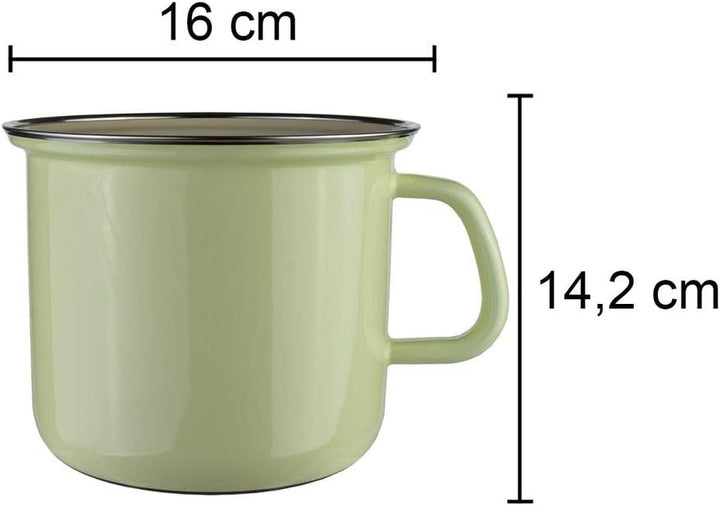 Riess, 0271-006, Topf mit Chromrand 16, CLASSIC - BUNT/PASTELL, Farbe Gelb, Durchmesser 16 cm, Höhe