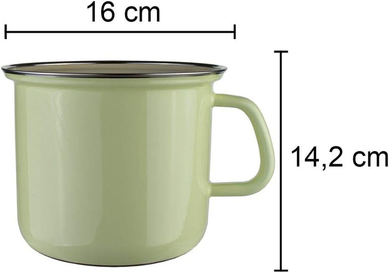 Riess, 0271-006, Topf mit Chromrand 16, CLASSIC - BUNT/PASTELL, Farbe Gelb, Durchmesser 16 cm, Höhe
