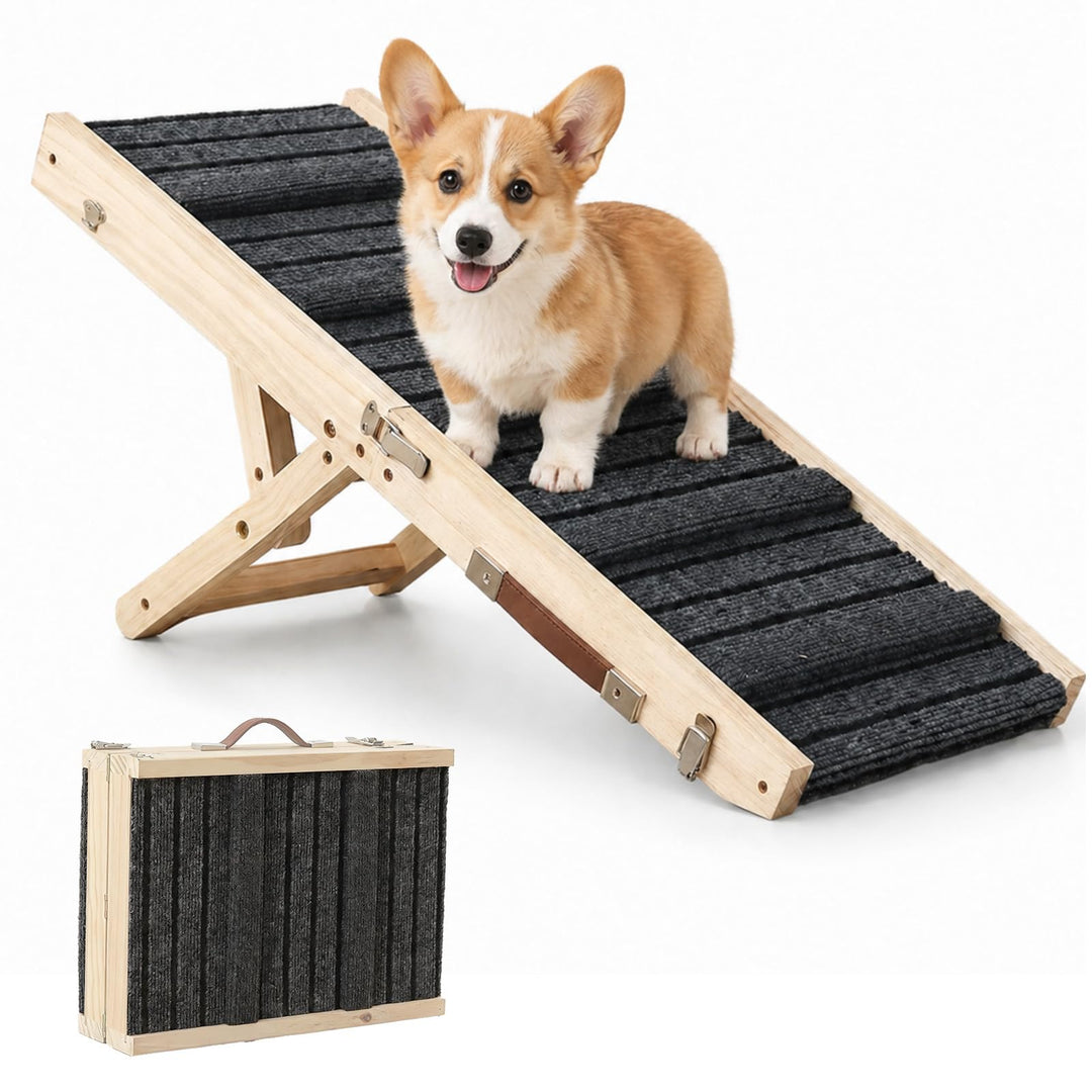 Hundetreppe für Kleine Hunde, Treppe für Hunde rutschfest, Verstellbar Hundetreppe Bett Extrabreite