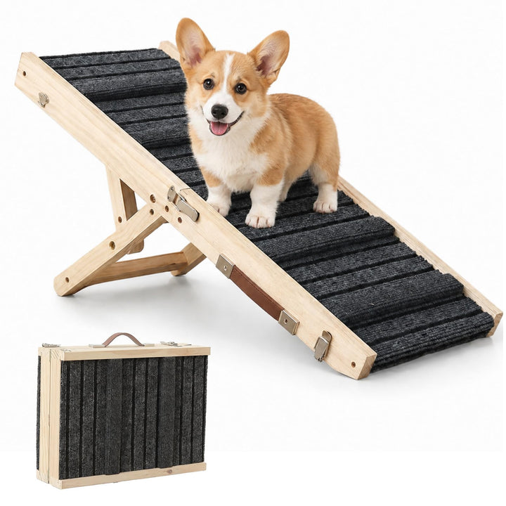 Hundetreppe für Kleine Hunde, Treppe für Hunde rutschfest, Verstellbar Hundetreppe Bett Extrabreite