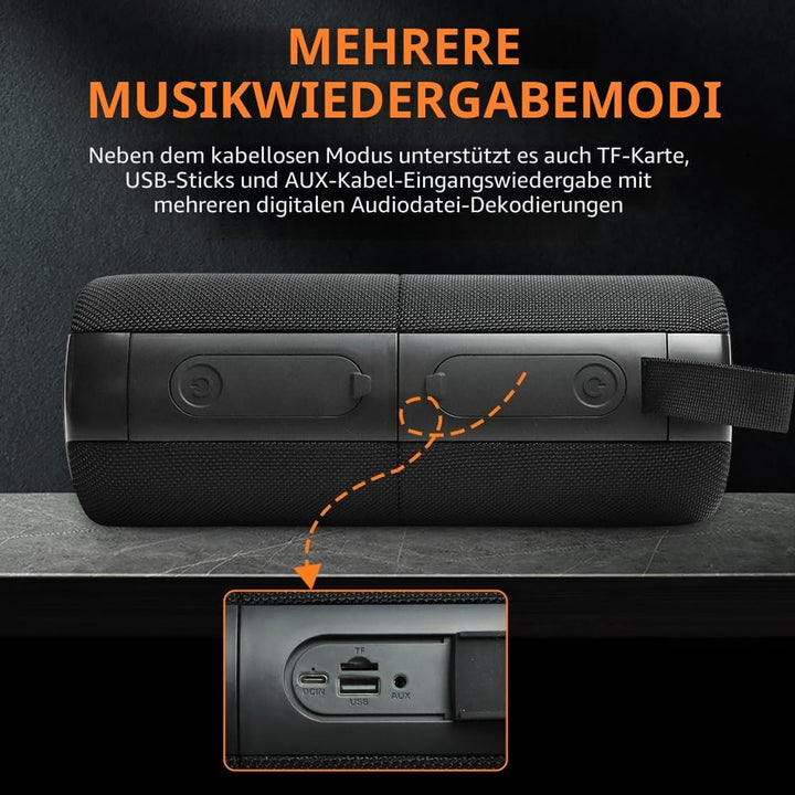 CYBORIS 2-in-1 Tragbarer 40W Dual Bluetooth Lautsprecher, Wasserdichter Musikbox V5.3 mit Tiefem Bas