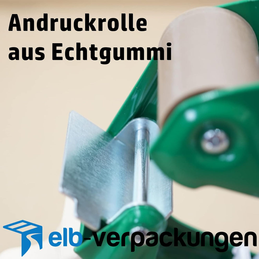 2 Stück - Handabroller - Profi-Ausführung - Version : SE (safe blade) - grün/green - 50 mm - Klebeba