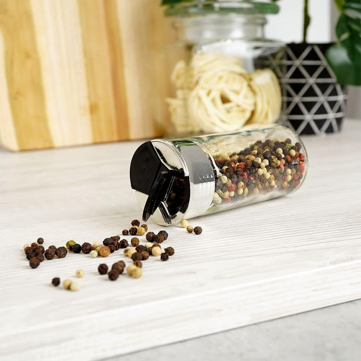 orion group Küchenbehälter Gewürzstreuer Gewürzspender mit Streueinsatz aus Glas 100 ml 6 Stück Set