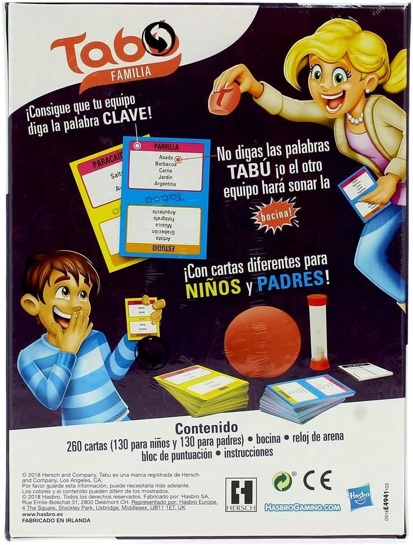 Hasbro Gaming- Taboo Familie Brettspiel, Mehrfarbig (E4941105) Spanien Multi, Spanien Multi