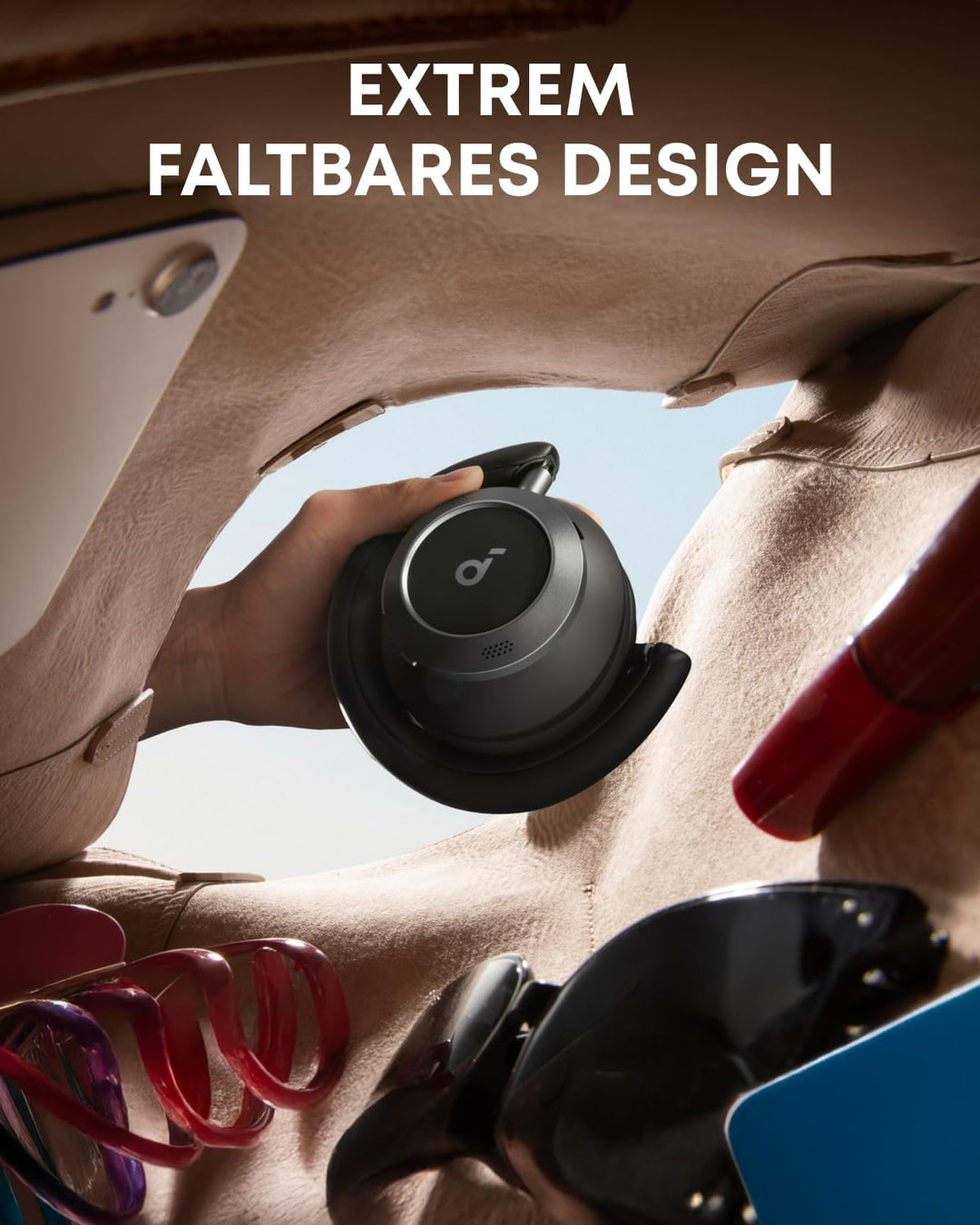 soundcore by Anker Space One Pro Kabellose Kopfhörer, Adaptives aktives Noise Cancelling, 6 Mikros,