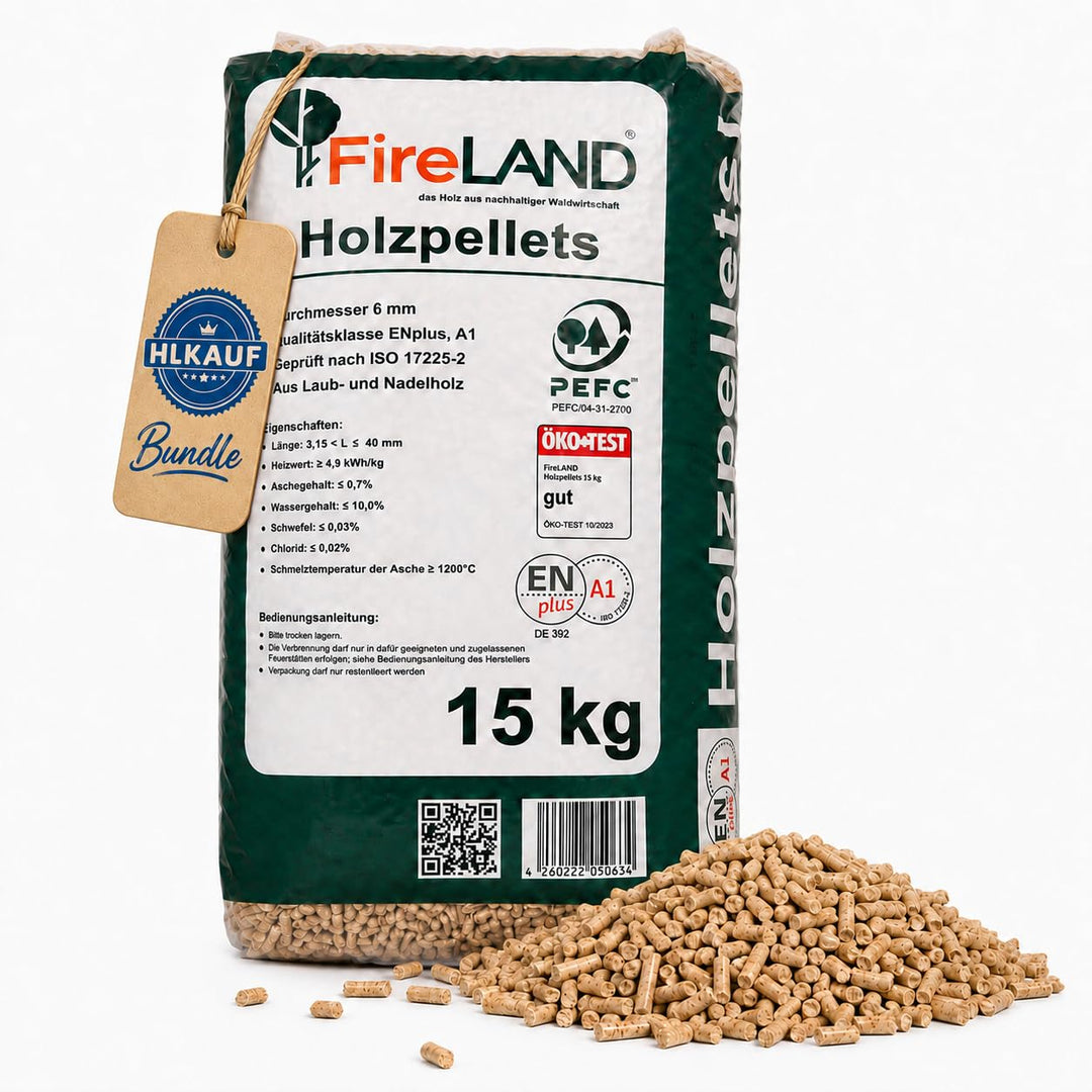 HLKauf Pellets ENplus A1 mit 6mm - Naturbelassen &amp; Nachhaltig produziert - PEFC Zertifiziert - ohne