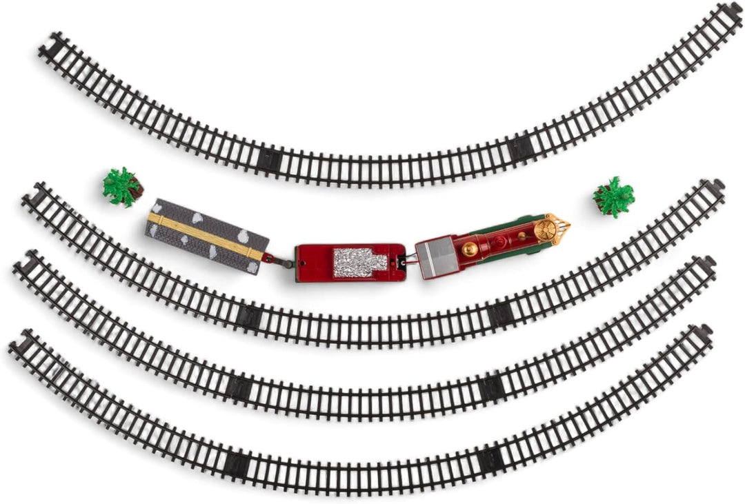 MIJOMA Weihnachtszug 17-teilig: Nostalgische Weihnachtseisenbahn mit Licht & Sound, inkl. Schienen,