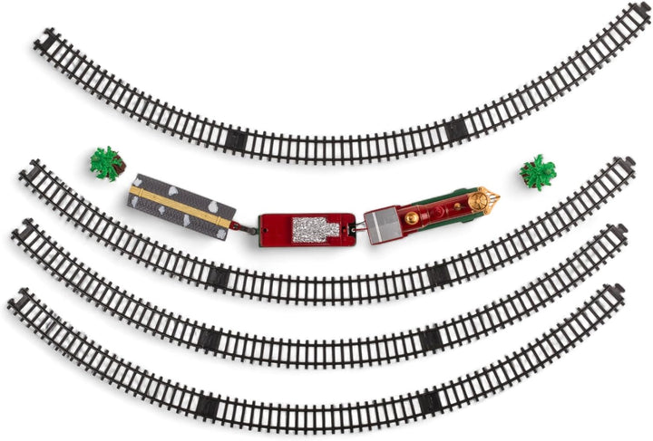MIJOMA Weihnachtszug 17-teilig: Nostalgische Weihnachtseisenbahn mit Licht & Sound, inkl. Schienen,