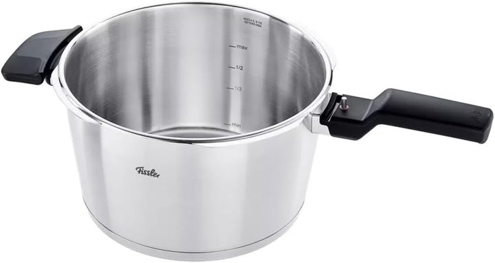 Fissler Vitaquick Premium/grosser Schnellkochtopf (10 L, Ø 26 cm) m. Einsatz, Edelstahl-Dampfkochtop