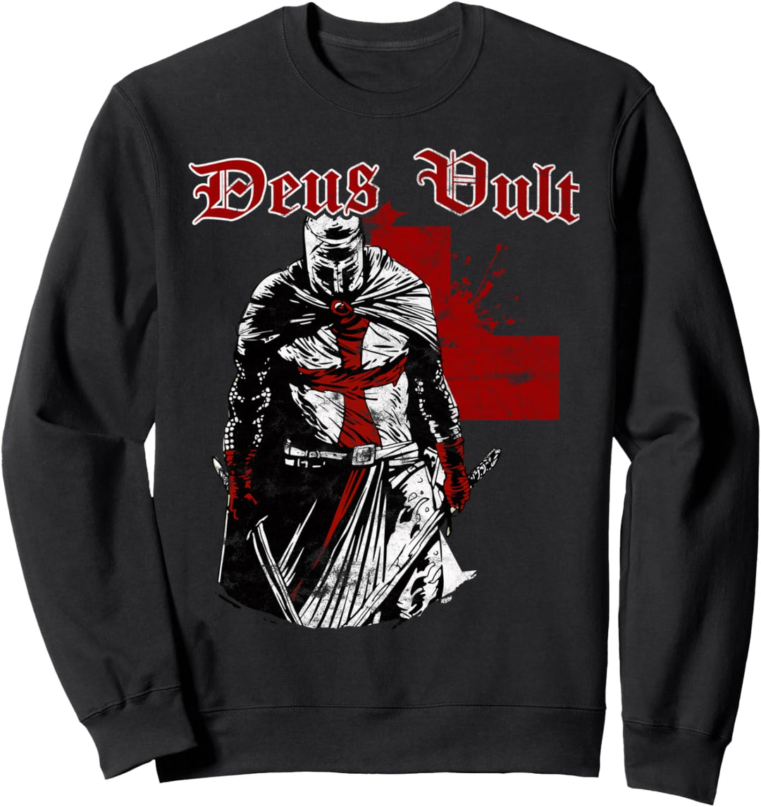 Deus Vult Templer Ritter Kreuzritter Tempelritter Sweatshirt