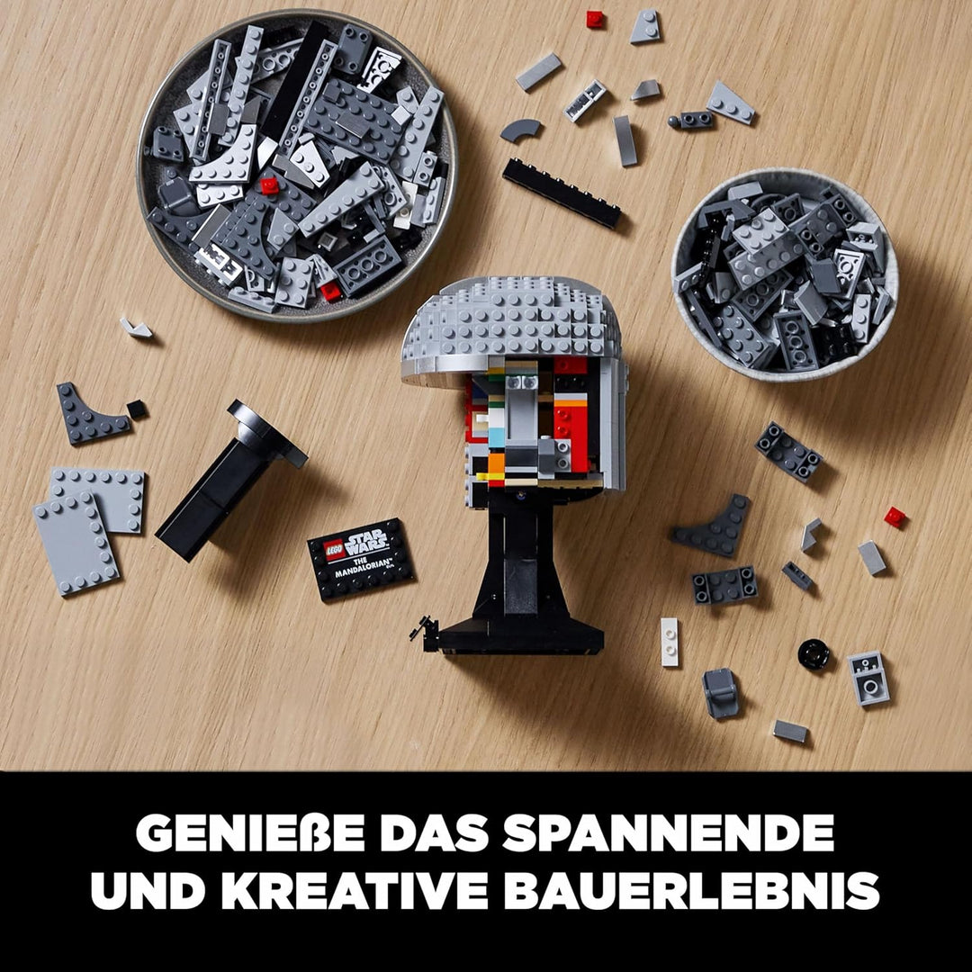 LEGO 75328 Star Wars Der Mandalorianer Helm Bausatz, Display Sammlerstück Deko-Set für Erwachsene, M