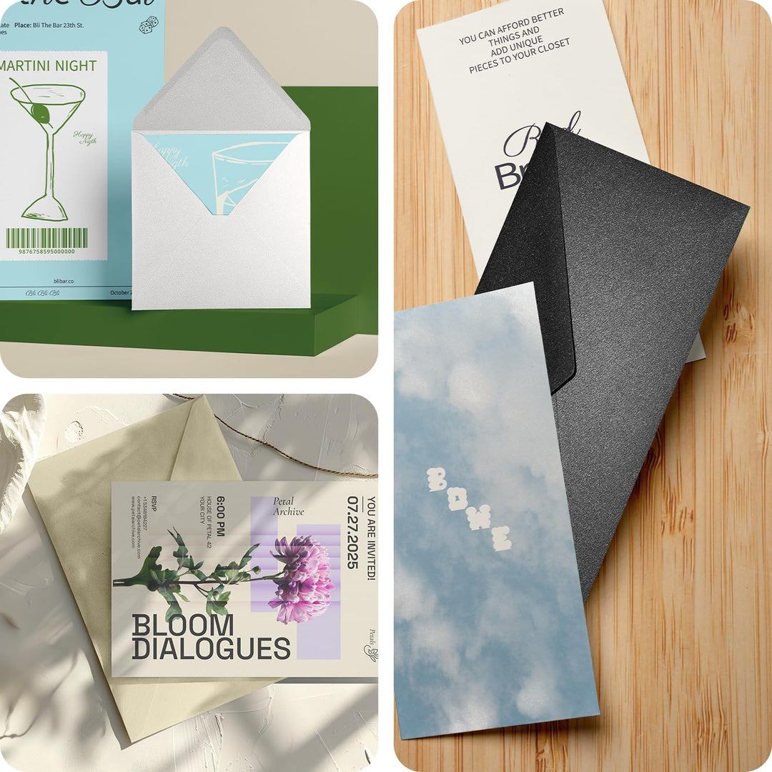 Netuno 100 Briefumschläge Perlmutt-Rose-Gold DIN lang 110x 220 mm 120g Aster Metallic Candy Pink Gol