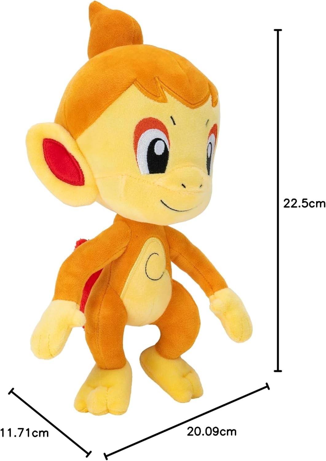 Pokémon PKW2692-20cm Plüsch - Panflam, offizielles Plüsch Chimchar, Chimchar