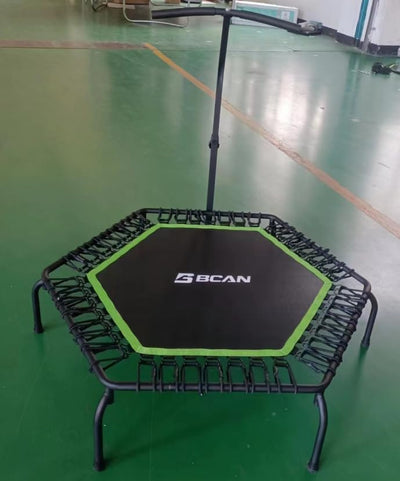 BCAN 250KG Mini-Trampolin, Ø 123CM Fitness-Trampolin mit Bungees, 3-Fach Verstellbarer Schaumstoffgr