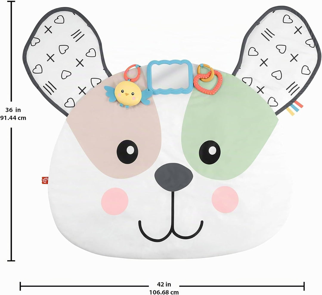 Fisher-Price Baby-Spielzeug Hündchen-Spielmatte, ca. 91 x 107 cm, sensorische Entwicklung für Neugeb