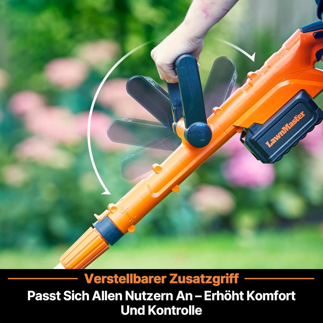 LawnMaster Akku-Rasentrimmer 24V 2,0Ah, inkl. Akku und Ladegerät, 25 cm Schnittbreite, für grössere