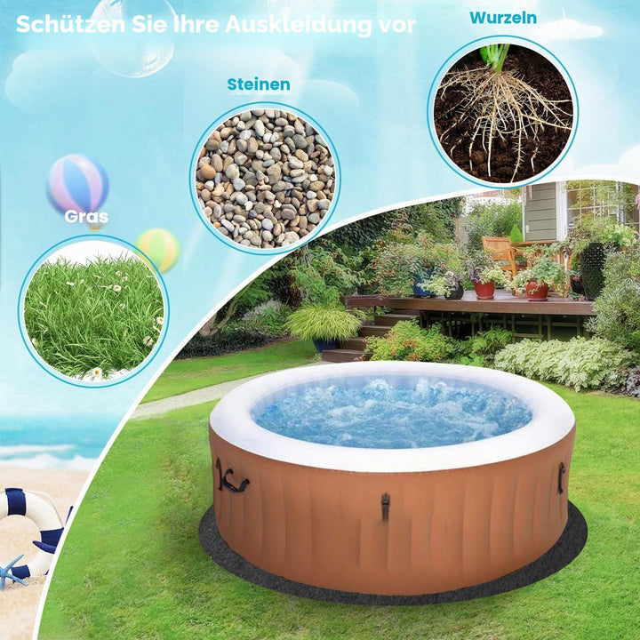 Bodenplane für Pools,Poolmatten Schutzboden, 4m Poolunterlage, Bodenschutzplane Swimmingpool,Verhind