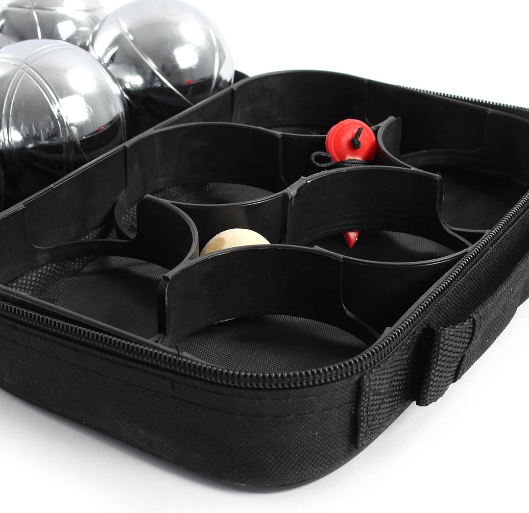 Boule Set 6 Metall Kugeln 7,3 mm Durchmesser mit Zielkugel Schweinchen,Abstandsmesser, Kugelspiel Fr