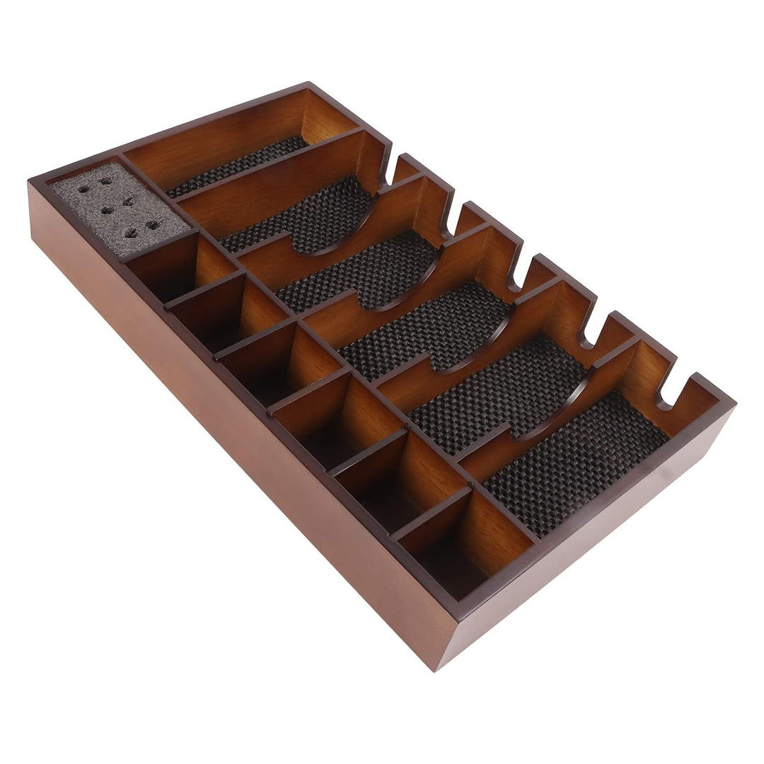 KAKAKE Friseur-Tablett-Organizer, platzsparender grossflächiger Friseur-Clipper-Halter aus Holz für
