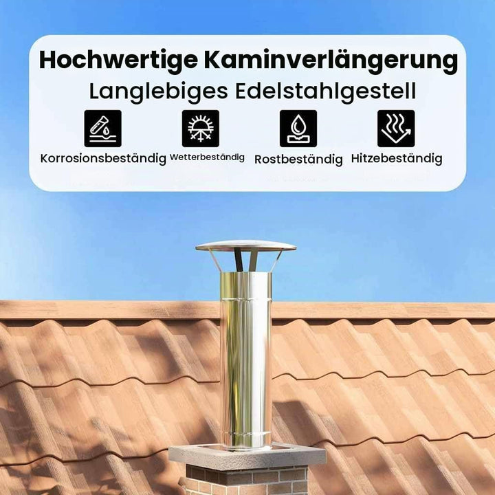 vidaXL Kaminverlängerung Silber 35 x 35 x 82 cm Edelstahl, Garten und Terrasse, Coole Kamin-Accessoi