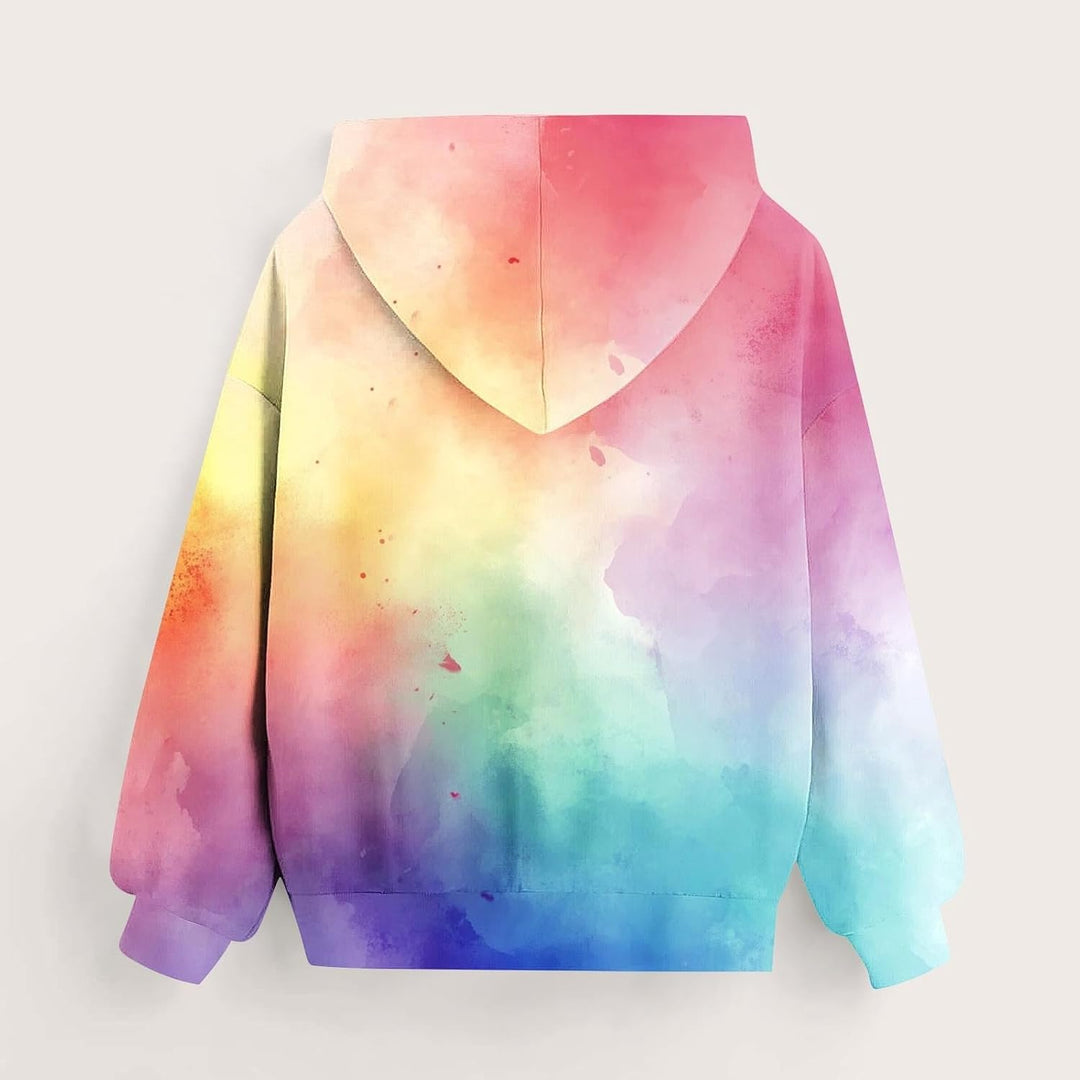 XINYUNZU Mädchen Kapuzenpullover Casual Hoodie Batik Sweatshirt mit Kapuze & Tasche Oberteile Langar