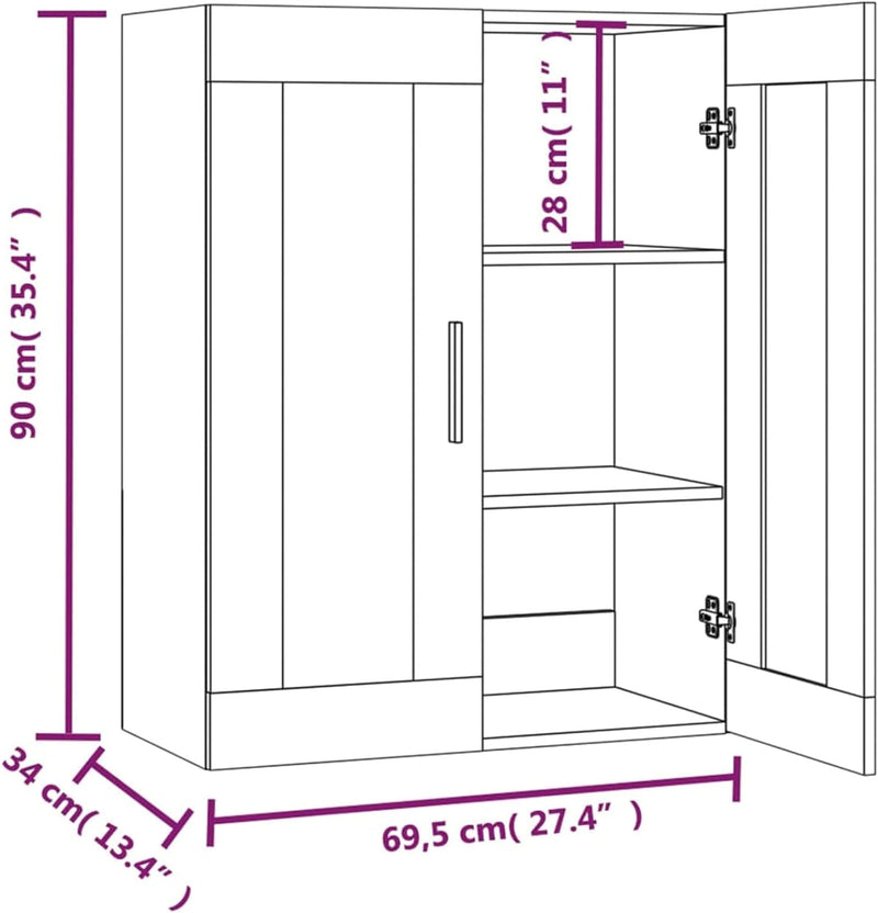 Tidyard Hängeschrank Wandschrank Bücherschrank Mehrzweckschrank Lagerschrank Aufbewahrungsschrank Sc