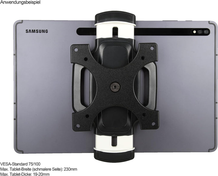 PHOTECS® Tablet-Stativ-Adapter für VESA 75/100, Universal Halterung Halter f. Tablet-PC 6" bis 14 Zo