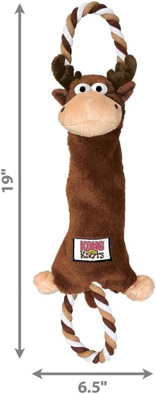 KONG – Tugger Knots Moose – Zerrspielzeug, Minimal Gefüllt, Robuste Schlaufen – Für Mittelgrosse/Gro