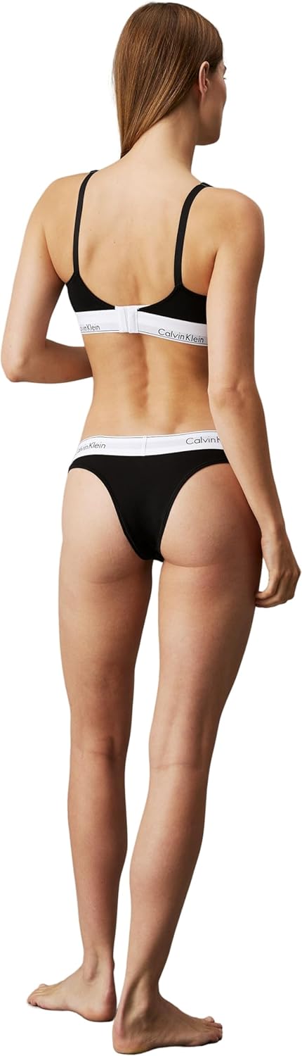 Calvin Klein Damen Brazilian Slip Baumwolle mit Stretch L Schwarz (Black), L Schwarz (Black)