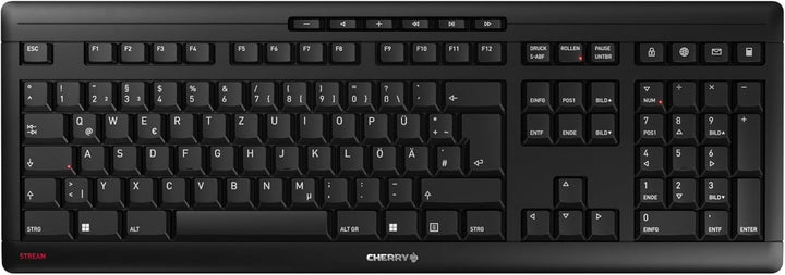CHERRY STREAM KEYBOARD WIRELESS, Kabellose Tastatur, Deutsches Layout (QWERTZ), 2,4 GHz Funk, Leise