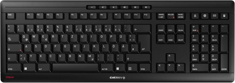 CHERRY STREAM KEYBOARD WIRELESS, Kabellose Tastatur, Deutsches Layout (QWERTZ), 2,4 GHz Funk, Leise