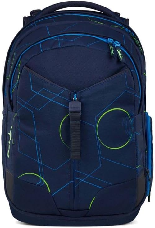 Satch Match Schulrucksack Set 2tlg. inkl. Schlamperbox (Blue Tech), Blue Tech